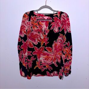 Lilly Pulitzer Floral Silk Blouse